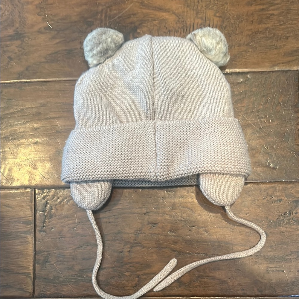 H&M Tan Knit Bear Ear Beanie Hat